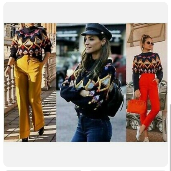 ZARA Knit Pom Pom Sweater Medium - Picture 13 of 13